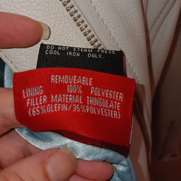 Womens Leather Jacket Fitted First Racing Vintage Powder Blue Y2K Size XXL - Picture 6 of 7